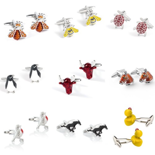 products in stock new color three-dimensional fun animal shape metal cufflinks foreign trade men‘s shirt cufflinks wholesale