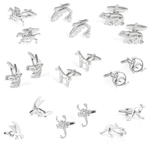 spot new fun animal-shaped metal cufflinks foreign trade cross-border men‘s casual all-match cufflinks wholesale