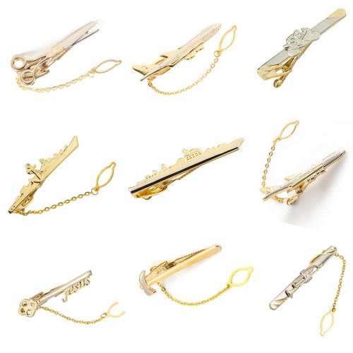 products in stock new electroplated gold fun modeling tie clip foreign trade men‘s fashion casual tie clip wholesale