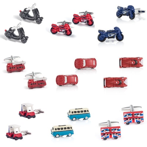 spot new three-dimensional color vehicle fun shape metal cufflinks foreign trade cross-border casual cufflinks wholesale