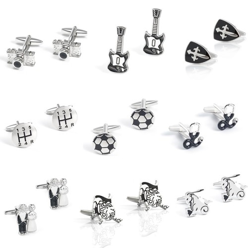 products in stock new fun shape black paint metal cufflinks foreign trade hot selling cross-border all-match cufflinks wholesale