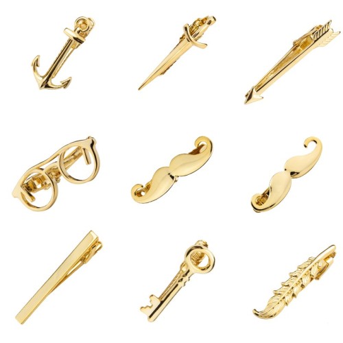 products in stock new fun modeling electroplating gold tie clip foreign trade cross-border hot selling shirt tie clip wholesale