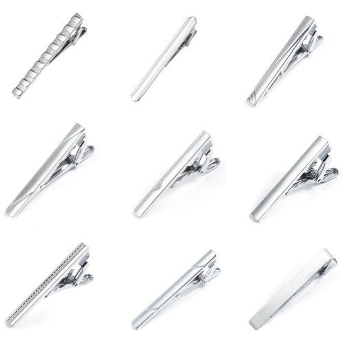 new product new electroplated silver tie clip foreign trade hot selling men‘s shirt casual all-match tie clip wholesale