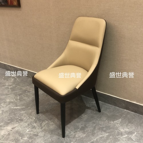 huzhou mingban restaurant modern light luxury dining chair seafood hotel small box soft chair theme restaurant metal dining chair