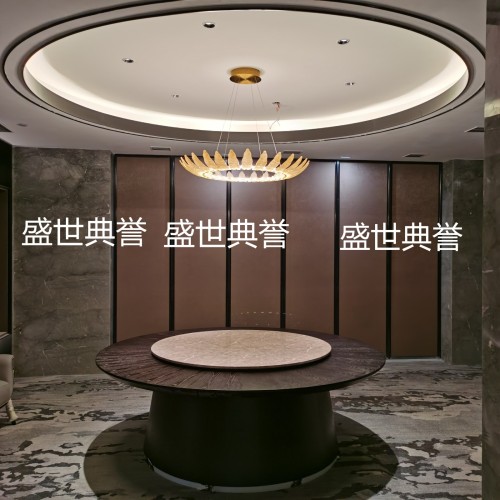 jilin star hotel solid wood electric dining table and chair the seafood restaurant automatic turntable dining table luxury box large round table