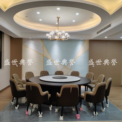 guilin seafood hotel solid wood electric dining table and chair open-end restaurant box bentley chair club light luxury solid wood dining chair