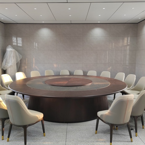 孝感国际酒店实木电动餐桌椅家用轻奢软包椅海鲜姿造现代简约餐椅