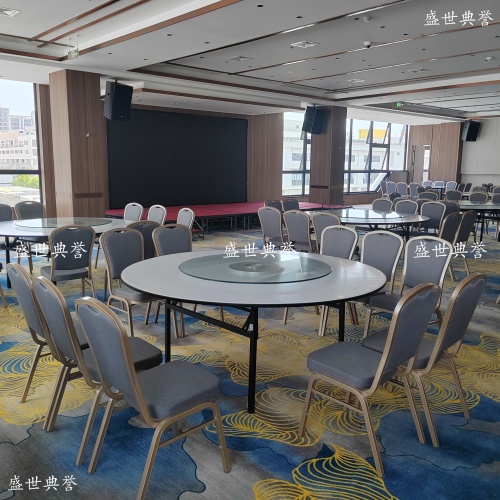 厦门国际酒店宴会家具度假酒店婚宴折叠餐桌椅宴会中心铝合金椅子