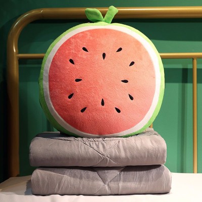 Office Cartoon Air Conditioner Pillow Quilt Dual-Use Plush Towel Embroidery Cushion Folding Pillow Blanket Wholesale