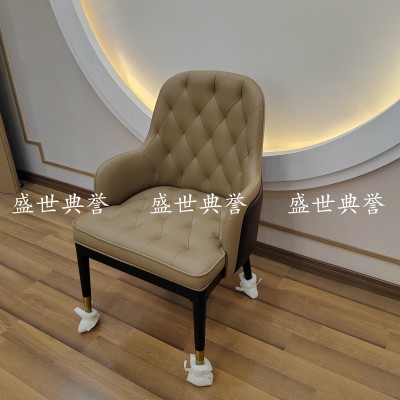 Banquet Center Box Solid Wood Table and Chair Hotel Light Luxury Solid Wood Chair Restaurant Soft Bag Bentley Chair