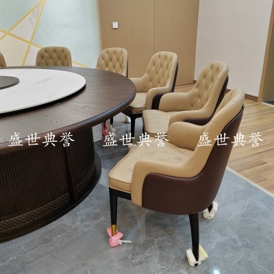 Star Hotel Solid Wood Dining Table and Chair Hotel Compartment Light Luxury Solid Wood Chair High-End Club Bentley Chair