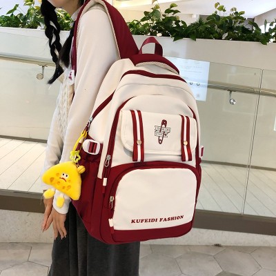 Schoolbag Student Korean Style New Trendy Brand Backpack Large Capacity Textured Backpack Wholesale 2116