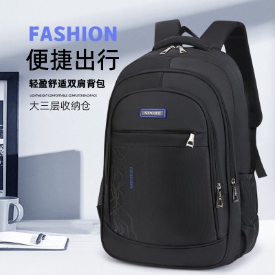 Large Capacity Backpack Men's Black Large Capacity Durable Business Travel Backpack Wholesale 9176-7