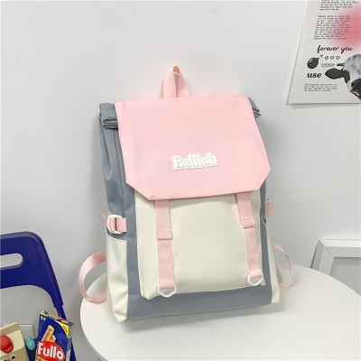 Wholesale Korean Fashionable Student Schoolbag Large Capacity Lightweight Backpack Contrast Color Backpack 9934