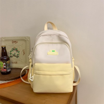 Large Capacity Schoolbag Student Korean Style Fashionable Travel Backpack Simple Contrast Color Backpack Wholesale 2142