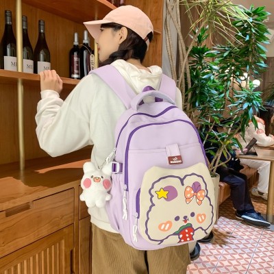 Schoolbag Female Student Cute Korean Style Fashion Backpack Casual Large Capacity Versatile Backpack Wholesale 7238