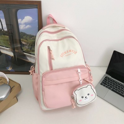 New Schoolbag Student Korean Style Backpack Cute Large Capacity Ins Simple Backpack Wholesale 1246