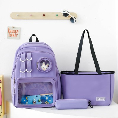 New Student Schoolbag Tee-Piece Set Female Lightweight Cute Bag Bapa Wholesale 3514