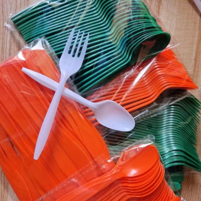 SOURCE Factory Wholesale PS Material Thickened Party Supplies Disposable Knife Fork Spoon Western Food/Steak Fruit Fork
