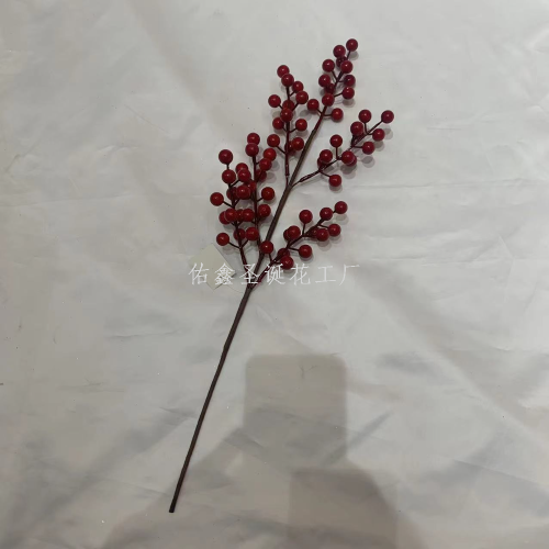 christmas tree garland accessories branch plug-in ornaments christmas simulation christmas leaf plus berry christmas tree ornaments wholesale