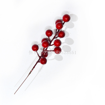 Christmas Red Fruit Fork Christmas Tree Decoration Christmas Accessories Handmade Berry Fork Foam Particles