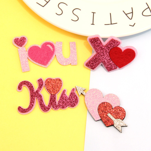 韩版ins潮情人节系列卡通字母爱心手机壳辅料手工diy饰品蛋糕配件