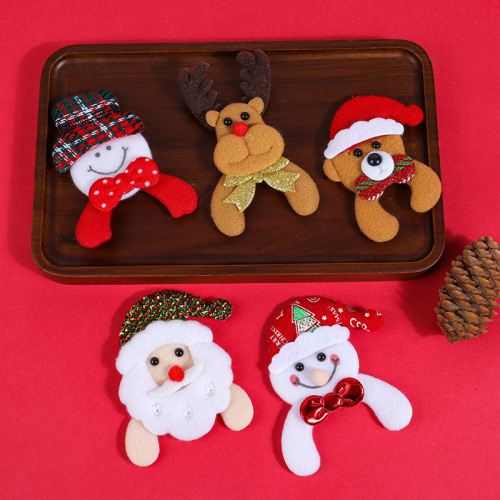 热销圣诞毛绒配件 手工diy圣诞老人麋鹿雪人毛绒配饰发箍头饰材料