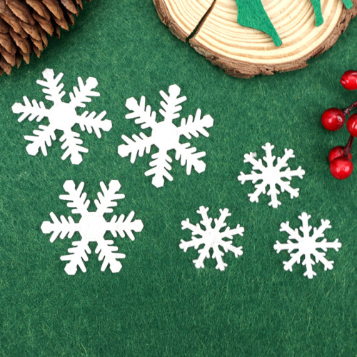跨境圣诞节装饰毛毡雪花片 DIY雪花婚礼派对雪花圣诞抛撒纸屑配件