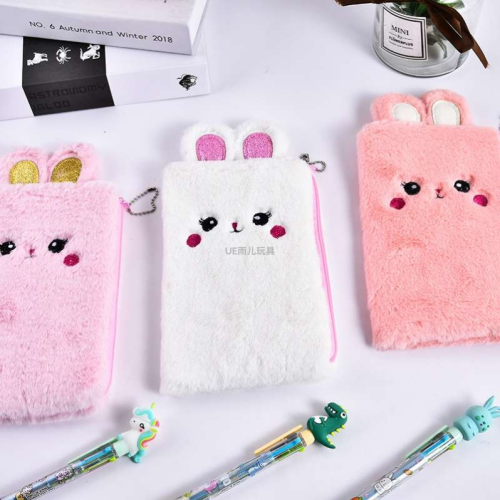 cute rabbit pencil case learning stationery storage bag creative cartoon cosmetic bag large capacity plush coin purse wholesale