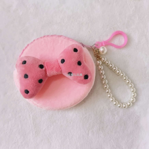 creative bow coin purse mini plush small wallet earphone bag key bag ladies red bag pendant h