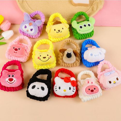 pink cute loppy little beaver lubi plush hand-woven drop-resistant earphone bag bluetooth headset protective cover finished product