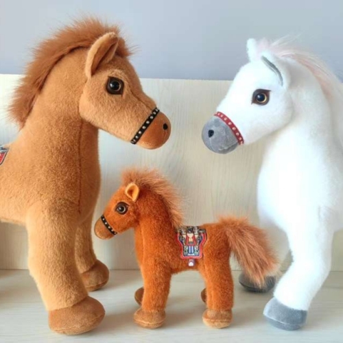 仿真小马公仔毛绒玩具可爱生肖马玩偶床上陪睡安抚布娃娃生日礼物