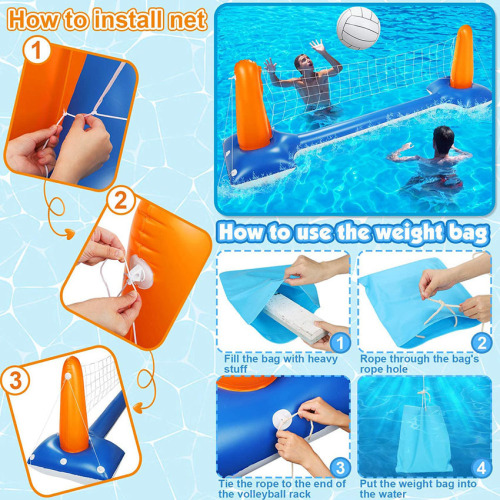 亚马逊跨境源头工厂PVC游泳池水上篮球投掷玩具水上充气排球架