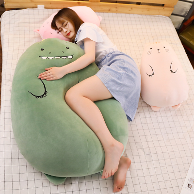 Dinosaur Pillow Plush Toy Cute Pig Doll Girls' Bed Comfort Dolls to Sleep with Long Pillow Cushion Doll