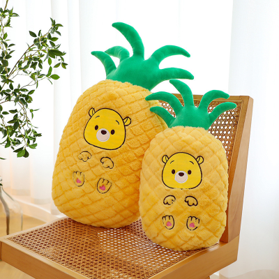 Genuine Cartoon Pineapple Bear Pillow Emulational Fruit Pineapple Plush Toy Girl to Sleep with Soft Multi-Purpose Pillow
