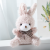 Cartoon Cute Bow Tie Sitting Posture Bunny Doll Children's Toy Plush Pendant Backpack Keychain Doll Wholesale