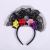 Halloween Artificial Rose Hair Accessories Black Lace Veil Head Buckle Halloween Party Skull Headwear Wholesale