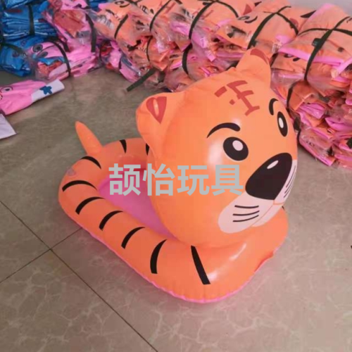pvc inflatable animal trolley tiger. children‘s animals push special gifts by pulling cars.