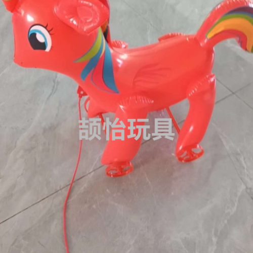 pvc inflatable trolley color horse. animal trolley horse dinosaur airplane flower duck sandbag goose ground push special gift.