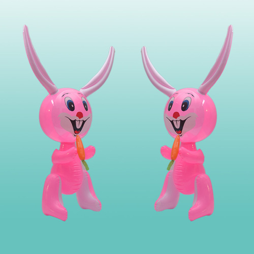 PVC儿童充气玩具大号萝卜兔吃萝卜兔子长耳朵抱萝卜兔批发