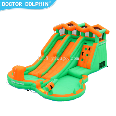 Factory Direct Sales Household Inflatable Castle Inflatable Toy Water Spray Trampoline Children's Indoor and Outdoor Small Naughty Castle Trampoline