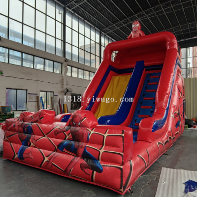 Yiwu Factory Direct Sales Inflatable Toy Spider-Man Slide Trampoline Inflatable Amusement Inflatable Castle Kids' Slide