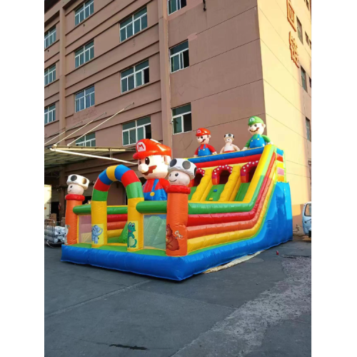 Children's outdoor large inflatable naughty castle manufacturer jumping into bed Super Mario trampoline outdoor square stall large inflatable castle