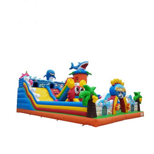 Children's outdoor large inflatable naughty castle manufacturer jumping bed trampoline outdoor square stall large inflatable shark castle