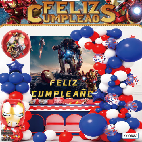 新款动漫生日快乐手儿童周岁派对宴会氛围装饰桌牌拍照道具场景布