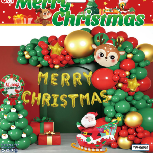 新款圣诞树雪人头麋鹿拉车铝箔气球圣诞节派对新年活动场景装饰