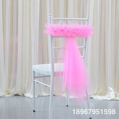 Hotel Wedding Chair Cover Decoration Chair Back Flowers Elastic Bandage