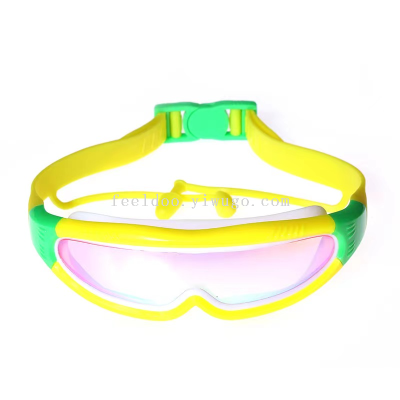 Children's Big Colorful Glasses Mirror Electroplating Anti-Adult Fog Waterproof Frame Swimming Silicone Swimming Goggles