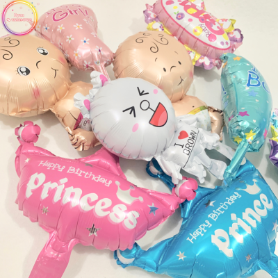 Cross-Border Hot Selling Factory Direct Sales Mini Foil carton Ball Shape Balloon Baby/Baby Shape Aluminum Film Balloon
