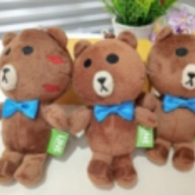 Plush Toy Spot Customized 4-Inch Pendant Gentleman Brown Bear